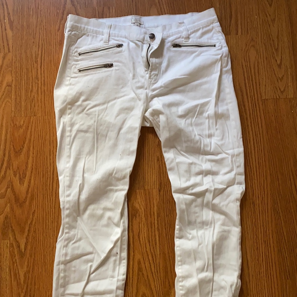 Size 31(12) White JCrew Zipper Pants